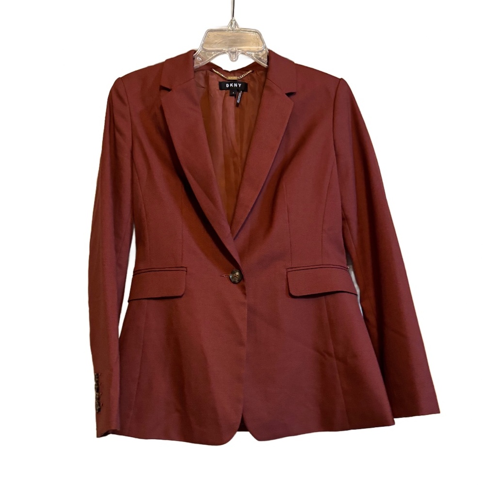 Women's Dkny Rust Colored Single Button Blazer Si… - image 1